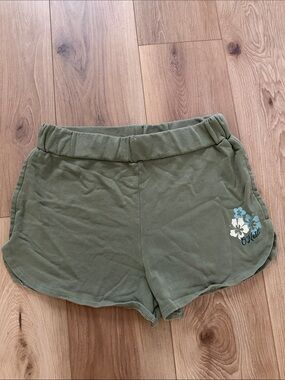 O'Neill Olive Green Women's Athletic Shorts with Floral Accent
